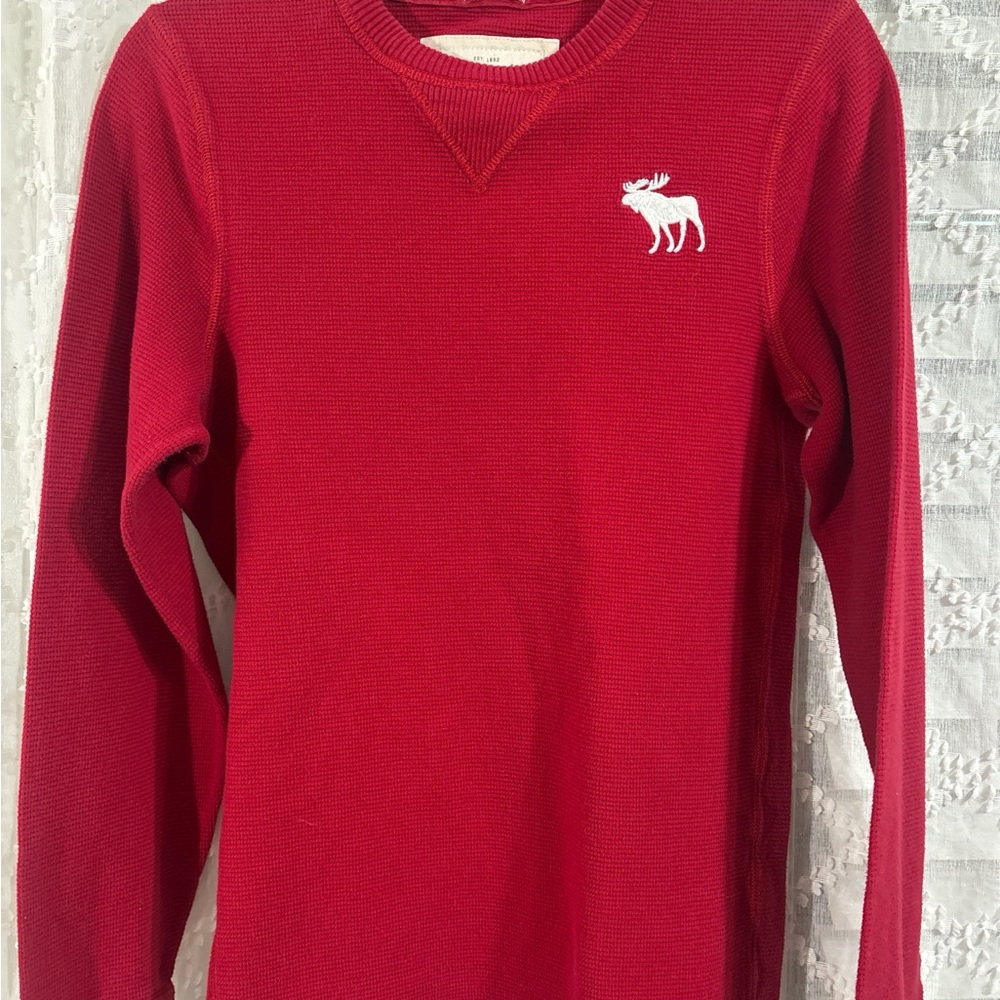 Abercrombie & Fitch Red Ribbed‎ Sweater